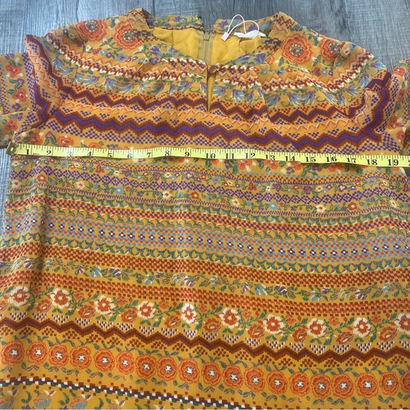 Howdy floral lined long sleeve shift dress boho granny core size Med cute - Picture 5 of 8